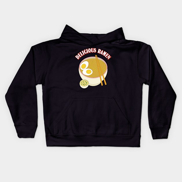 delicious ramen cool design Kids Hoodie by tedd